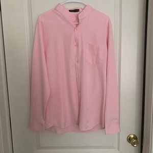Men's Pink Button up Button Down Dress Shirt Size M